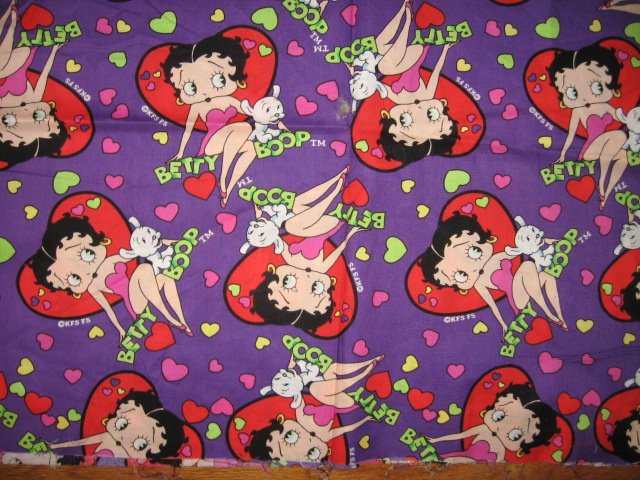 Betty Boop Hearts Valentine cotton fabric one piece
