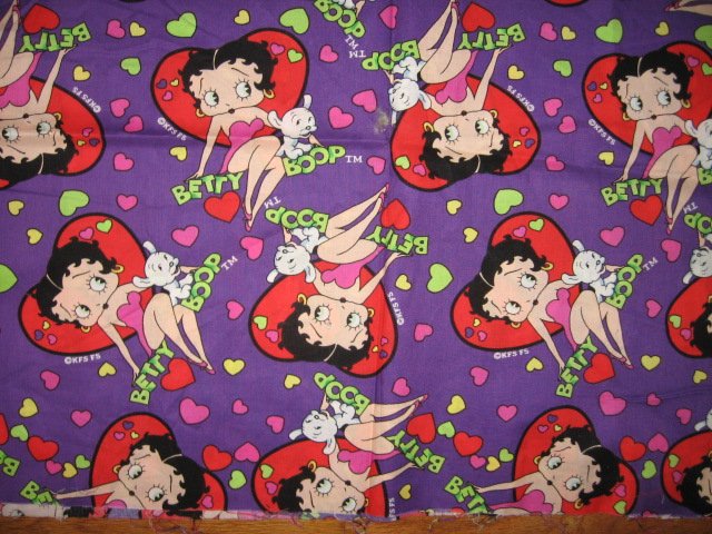 Image 0 of Betty Boop Hearts Valentine cotton fabric one piece