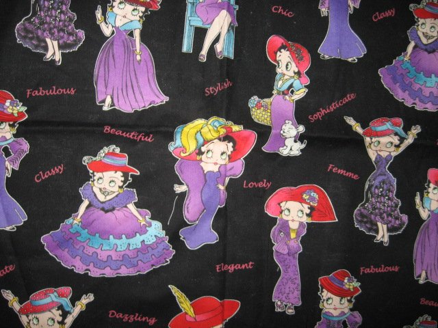 Betty Boop in an Evening Gown cotton fabric one piece