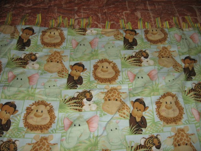 jungle animals Patty Reed three curtins cotton backing back too