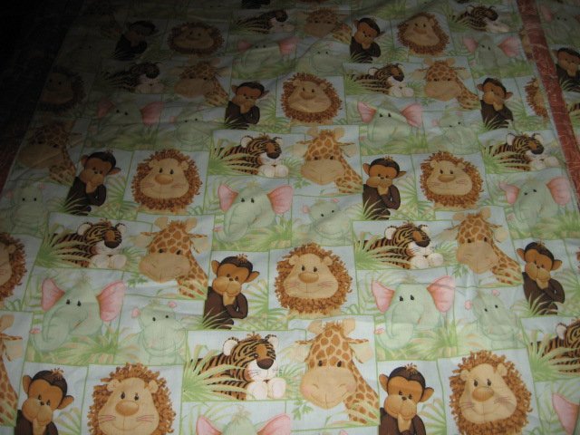 Image 3 of jungle animals Patty Reed three curtins cotton backing back too