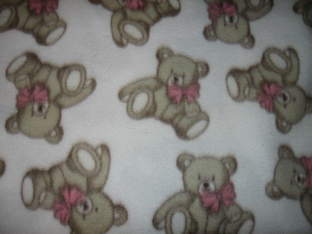 Image 0 of teddy bear soft white child  fleece blanket