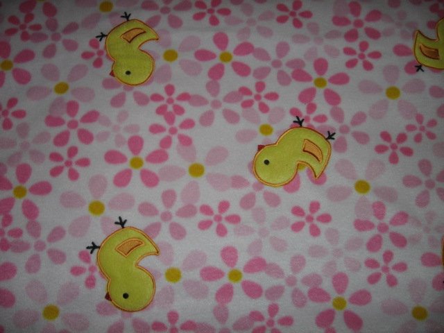baby chicken pink fleece bed blanket 48 inches by 58 inches