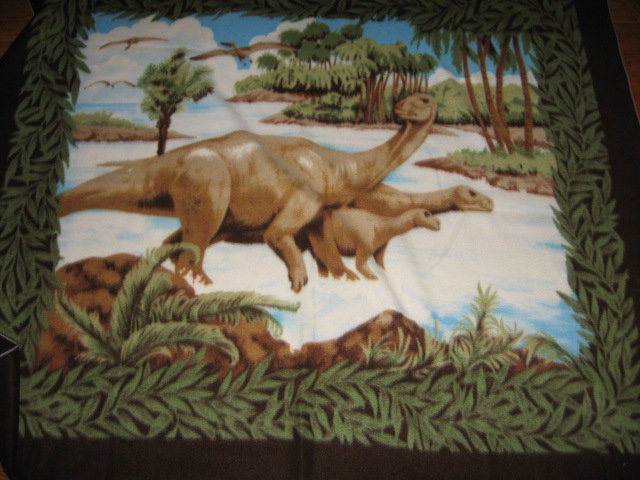 Image 0 of Dinosaur family habitat fleece bed blanket 