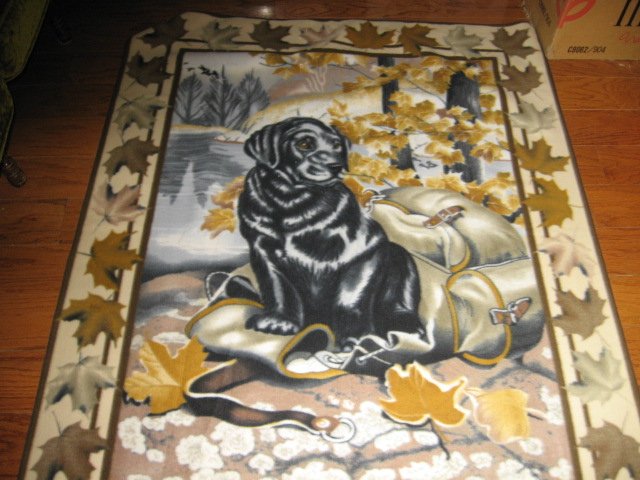 Image 0 of Black Labrador Dog Hunter fleece blanket panel