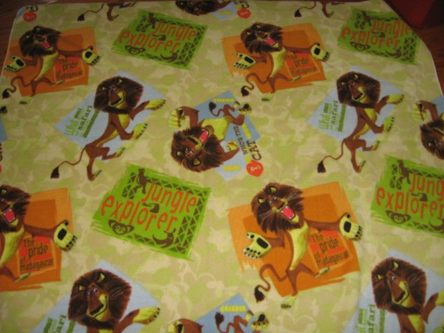 Madagascar characters fleece blanket