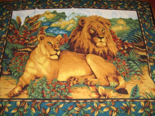 Lion Mate jungle fleece blanket