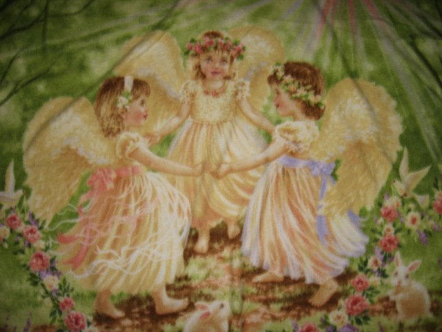 angel  fleece blanket flowers