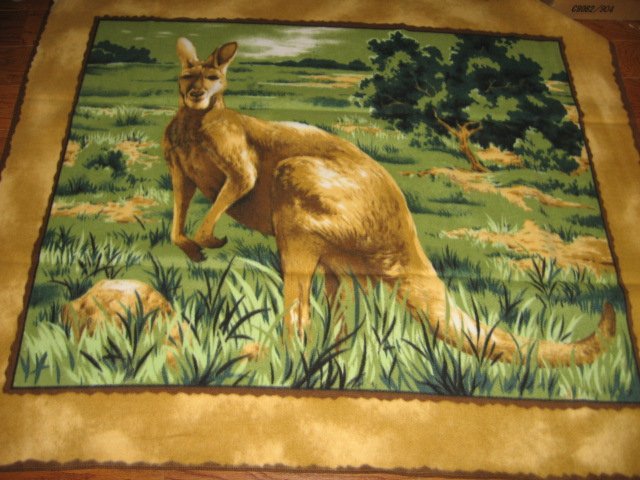 Image 1 of Kangaroo wild life Fleece blanket 