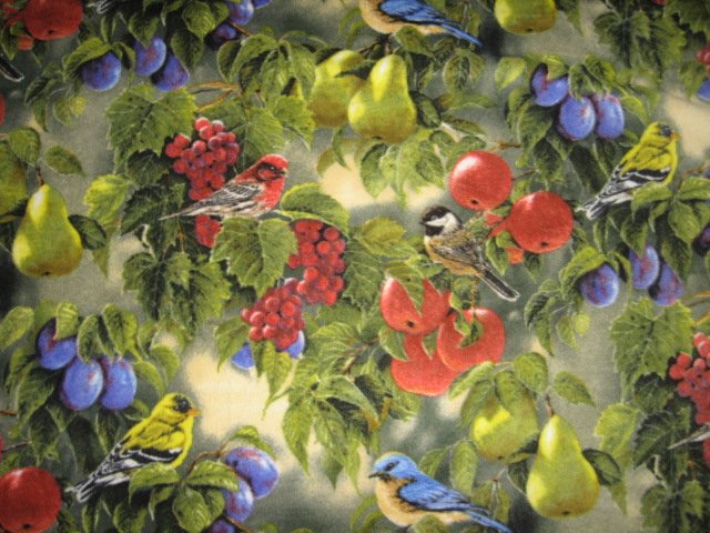 Image 1 of Bird birds and Grape Vines grapes  Bed Size Fleece Blanket large