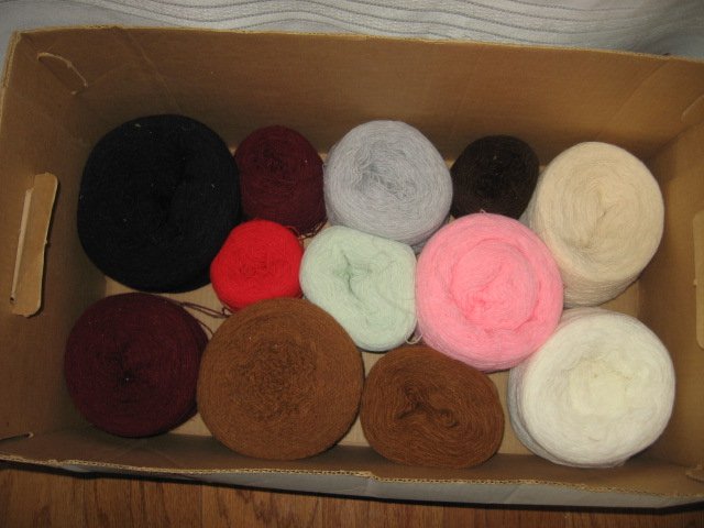 Image 0 of cakes yarn 11 assorted colors and sizes 