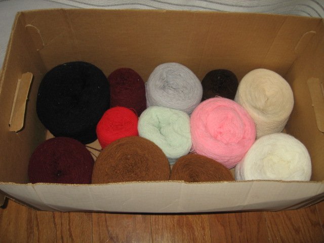 Image 1 of cakes yarn 11 assorted colors and sizes 