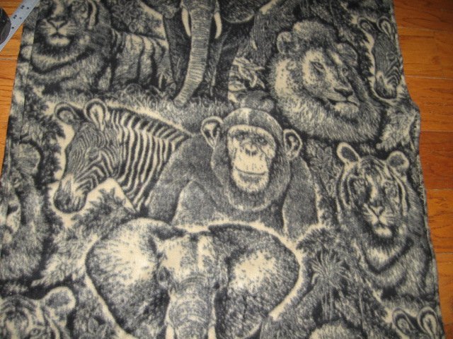 Image 2 of monkey giraffe lion elephant jungle animals fleece blanket