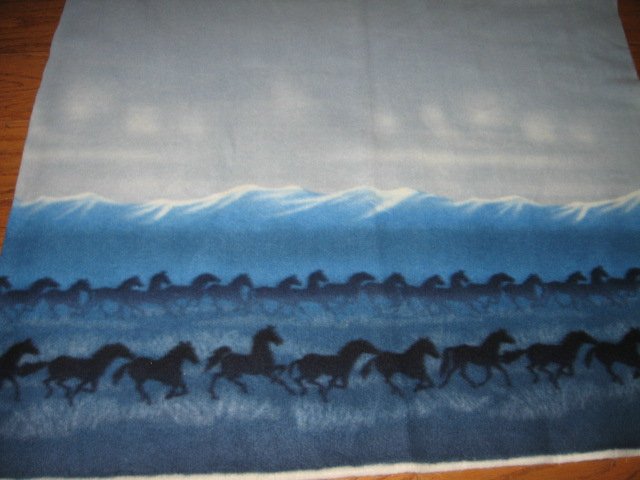 Image 0 of Horses Mountains  Fleece blanket 