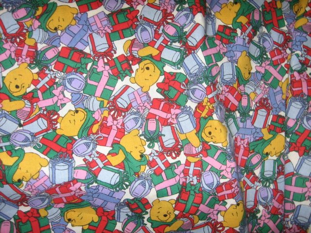 Pooh Winnie Christmas Xmas Presents fabric Last Piece
