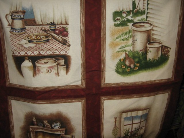 Image 1 of Stonewear Crocks  Pillow Panels set of four  Fabric to sew