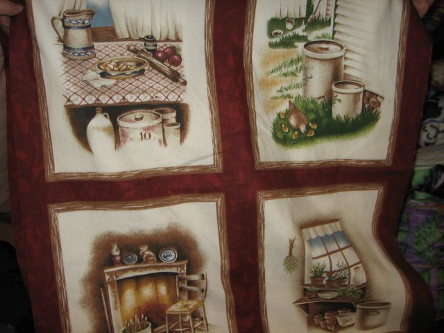 Image 2 of Stonewear Crocks  Pillow Panels set of four  Fabric to sew