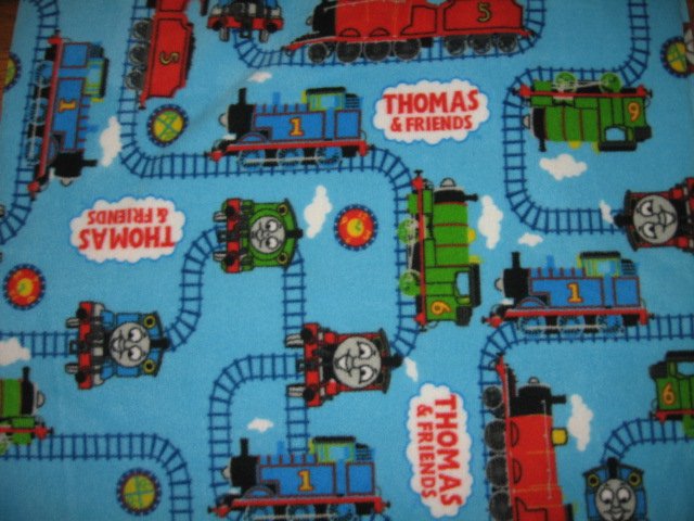 Image 1 of Thomas the tank Engine tracks friends fleece toddler blanket 30 X 31 inch