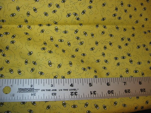 Image 0 of Bees Mary Engelbreit yellow cotton fabric fat quarter