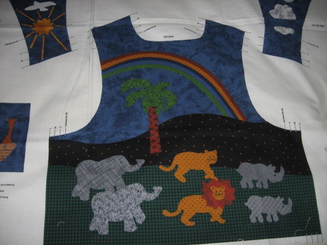 Image 0 of vest Noah's Ark cotton fabric to sew for kids