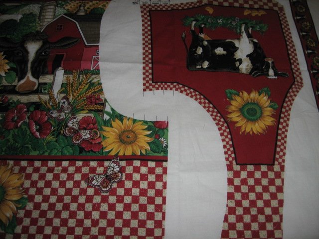 Image 1 of vest cotton fabric to sew cow sunflower American homestead