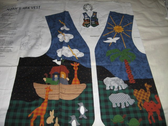 Image 0 of vest Noah's Ark cotton fabric to sew for kids six to18 to 20