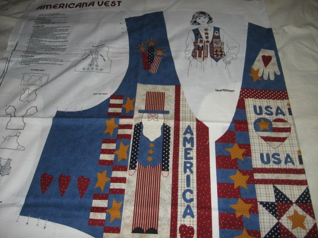 Americana vest  cotton fabric to sew for kids six to18 to 20