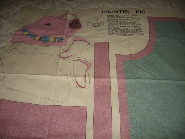 Image 1 of pig apron country    cotton fabric to sew  