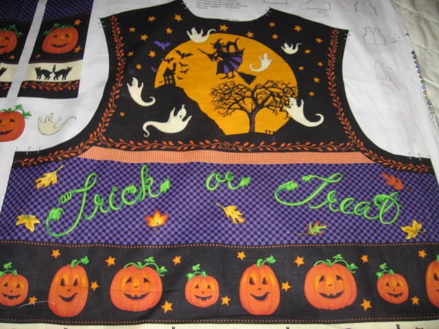 Image 0 of trick or treat vest  halloween  cotton fabric to sew  