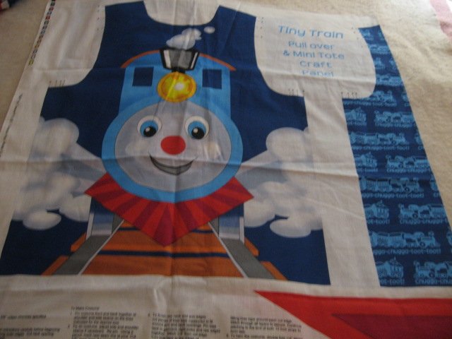 Image 3 of Tiny Train pull over fabric panel and tote