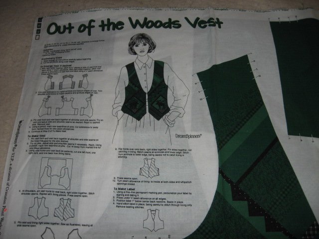 Moose Woods Forest  Vest to sew