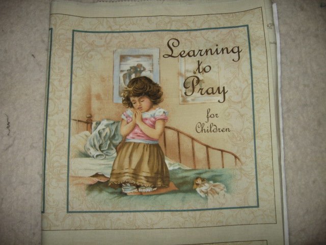 Learning Pray Children Soft book 100% cotton fabric To Sew/ 