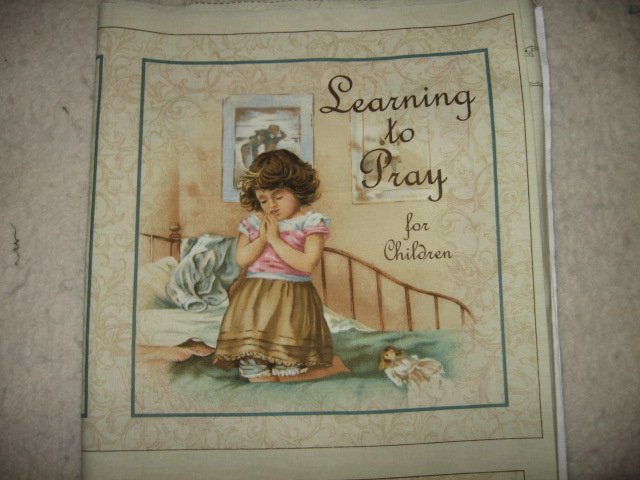 Image 0 of Learning Pray Children Soft book 100% cotton fabric To Sew/ 