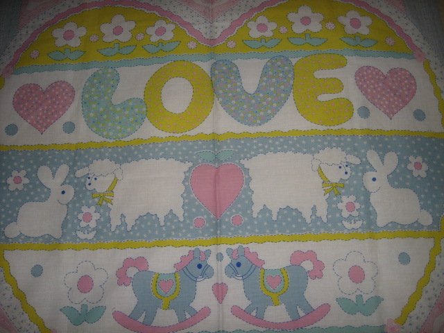 Love Heart Rocking Horse Fabric Wall Panel to sew 