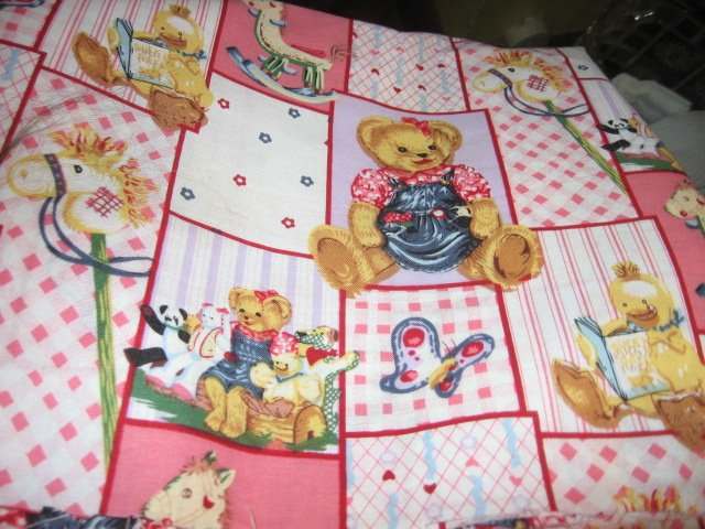 Image 1 of Blossom friends blue jean teddy fabric two yards
