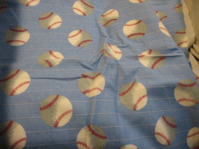Image 0 of baseball flannel fabric