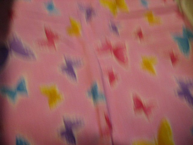 butterflies on pink flannel