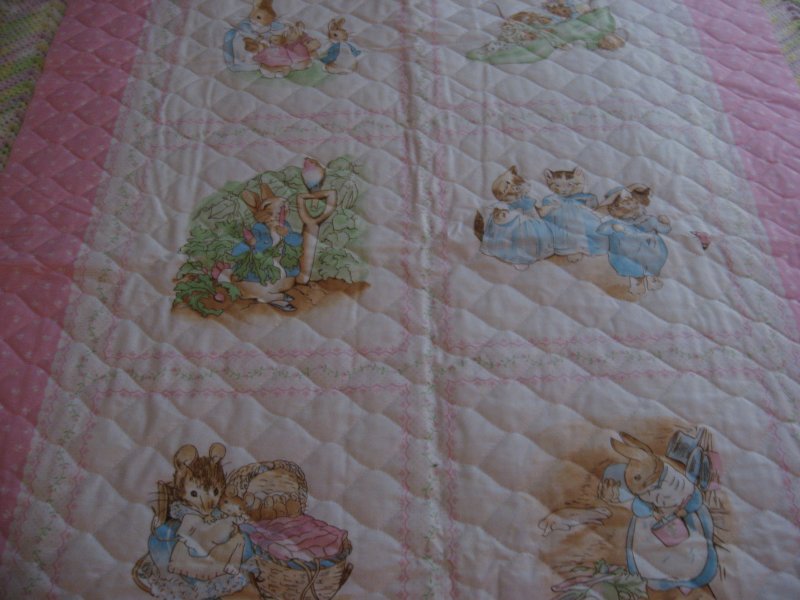 Image 1 of Peter Rabbit Mother Bunny Children Quilt You Finish