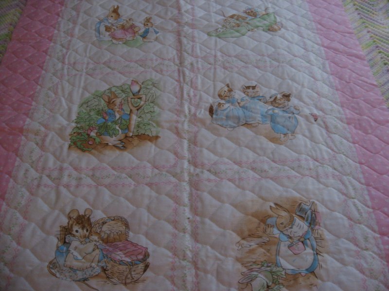Image 2 of Peter Rabbit Mother Bunny Children Quilt You Finish
