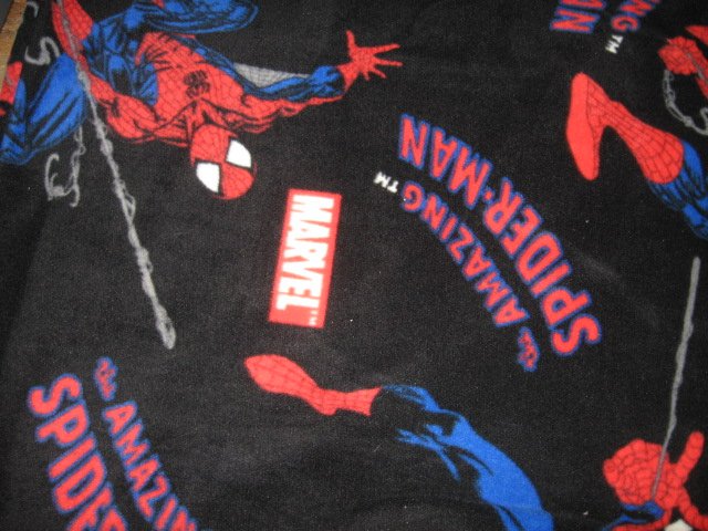 Spiderman Web Amazing Marvel Black Fleece Fabric