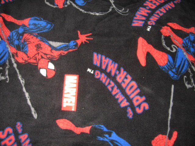 Image 1 of Spiderman Web Amazing Marvel Black Fleece Fabric