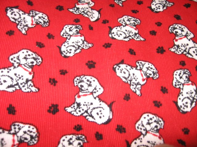 Dalmatian corduroy dogs child fabric 