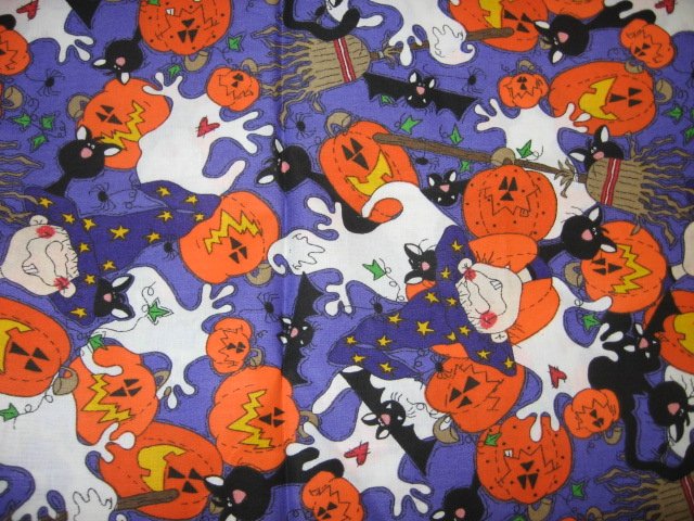 ghost pumpkin halloween fabric 