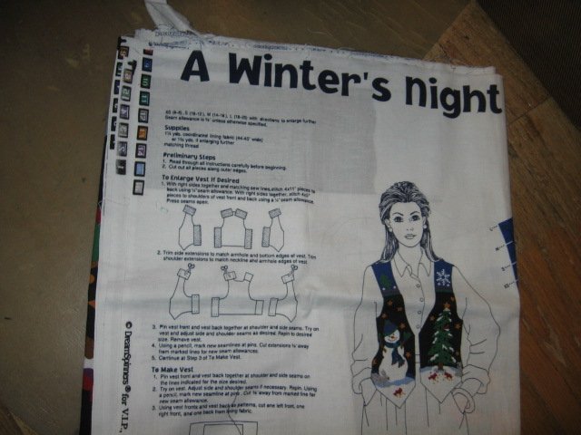 Winter night vest cotton fabric to sew 