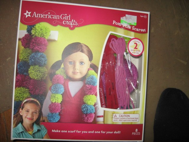 American Girl pom pom scarf craft kit new in box 