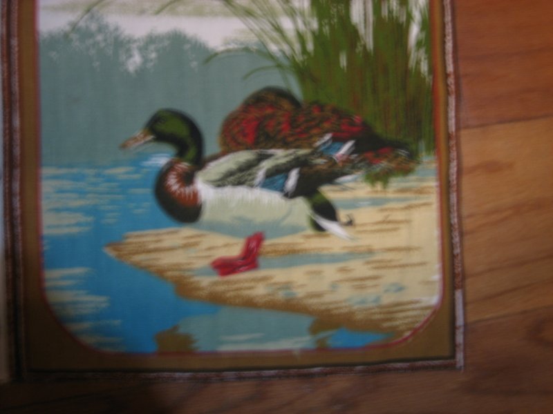  DUCK IN MARSH ON WATER  panel to sew