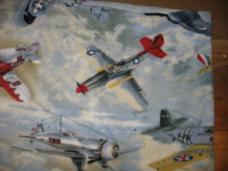 Image 1 of Airplane warbird   fleece blanket 