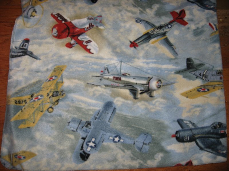 Image 2 of Airplane warbird   fleece blanket 