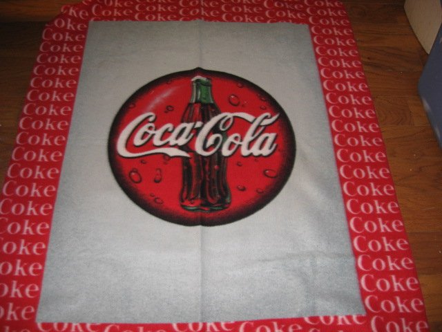 Image 0 of A1 Coca Cola Picture of Bottle Large Fleece Blanket Coke Border