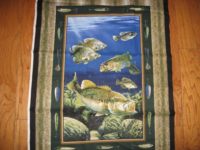 A1 Lake fish Trout Bass Crappie fabric wall panel